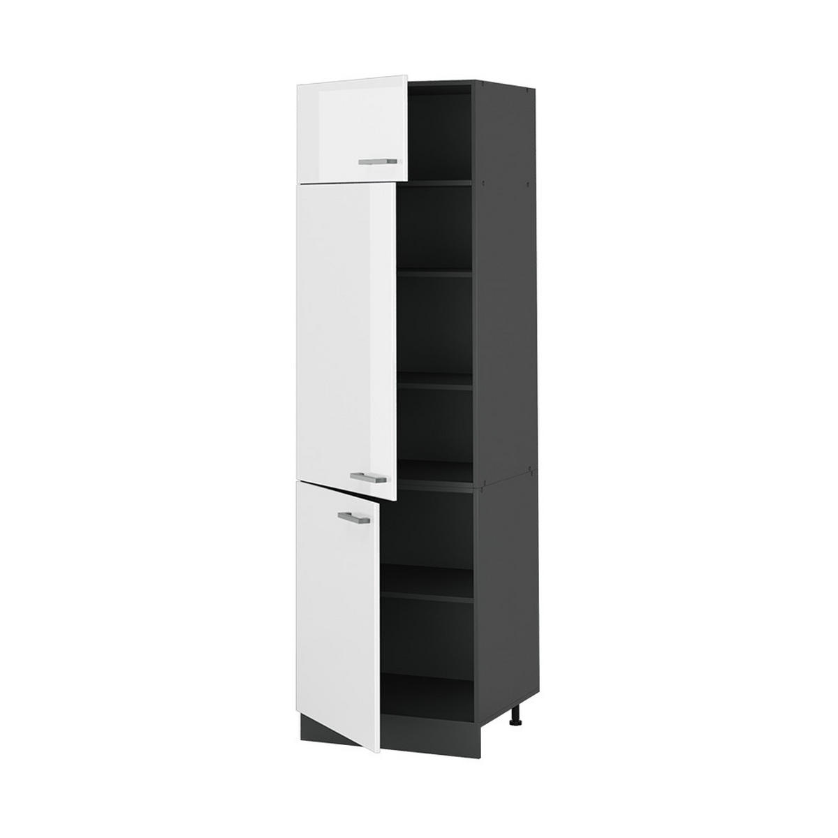 DULAP ÎNALT R-Line, Alb lucios ridicat/antracit, 60 cm - alb lucios/antracit, compozit lemnos (60/206.8/57.2cm) - Vicco