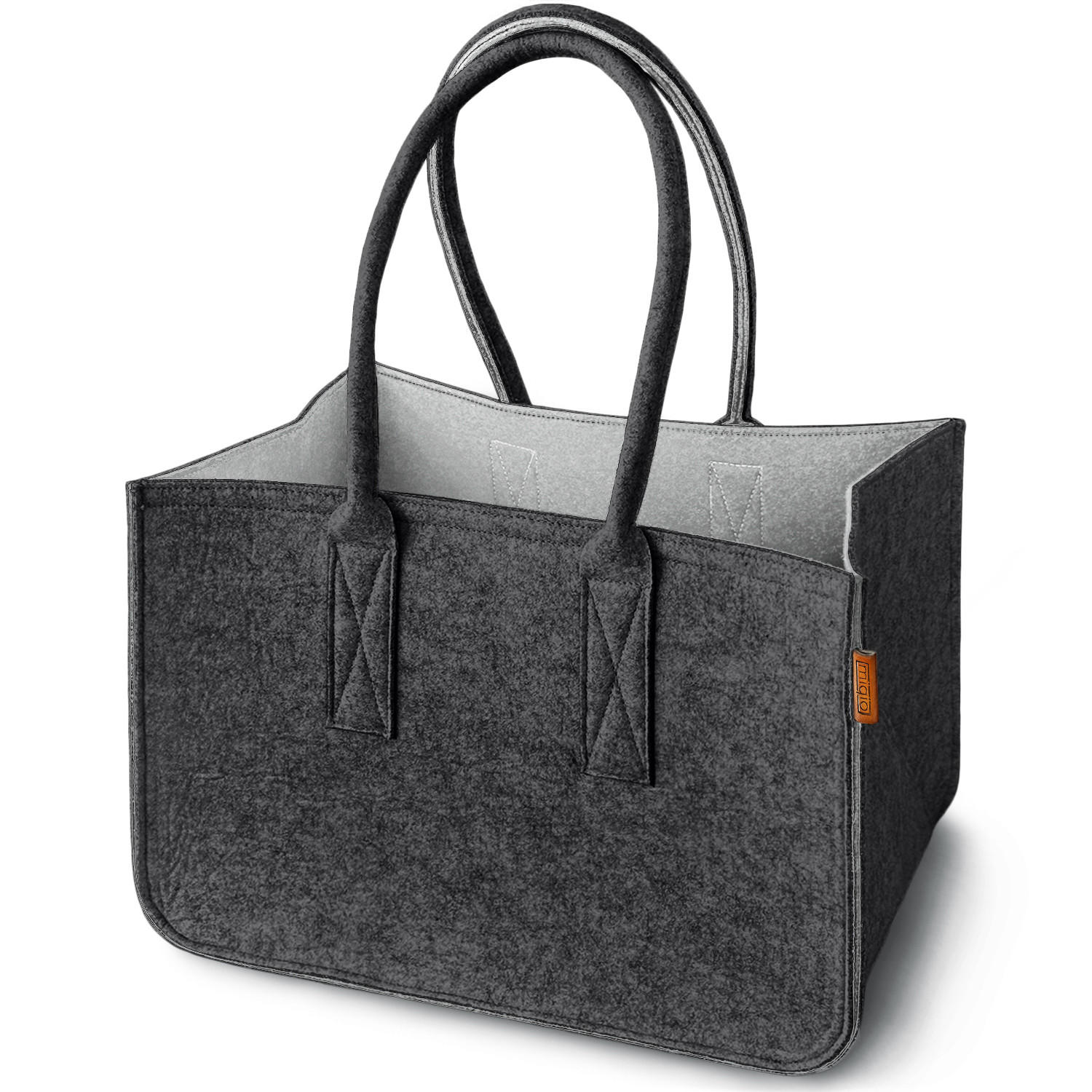 EINKAUFSKORB aus Filz - Dunkelgrau, Textil (40/27/40cm) - Miqio Design