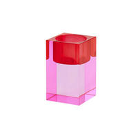 TEELICHTHALTER Sari S, Kristallglas, Rosa, Rot, 7.7 cm - Rosa, Glas (12cm) - Gift Company