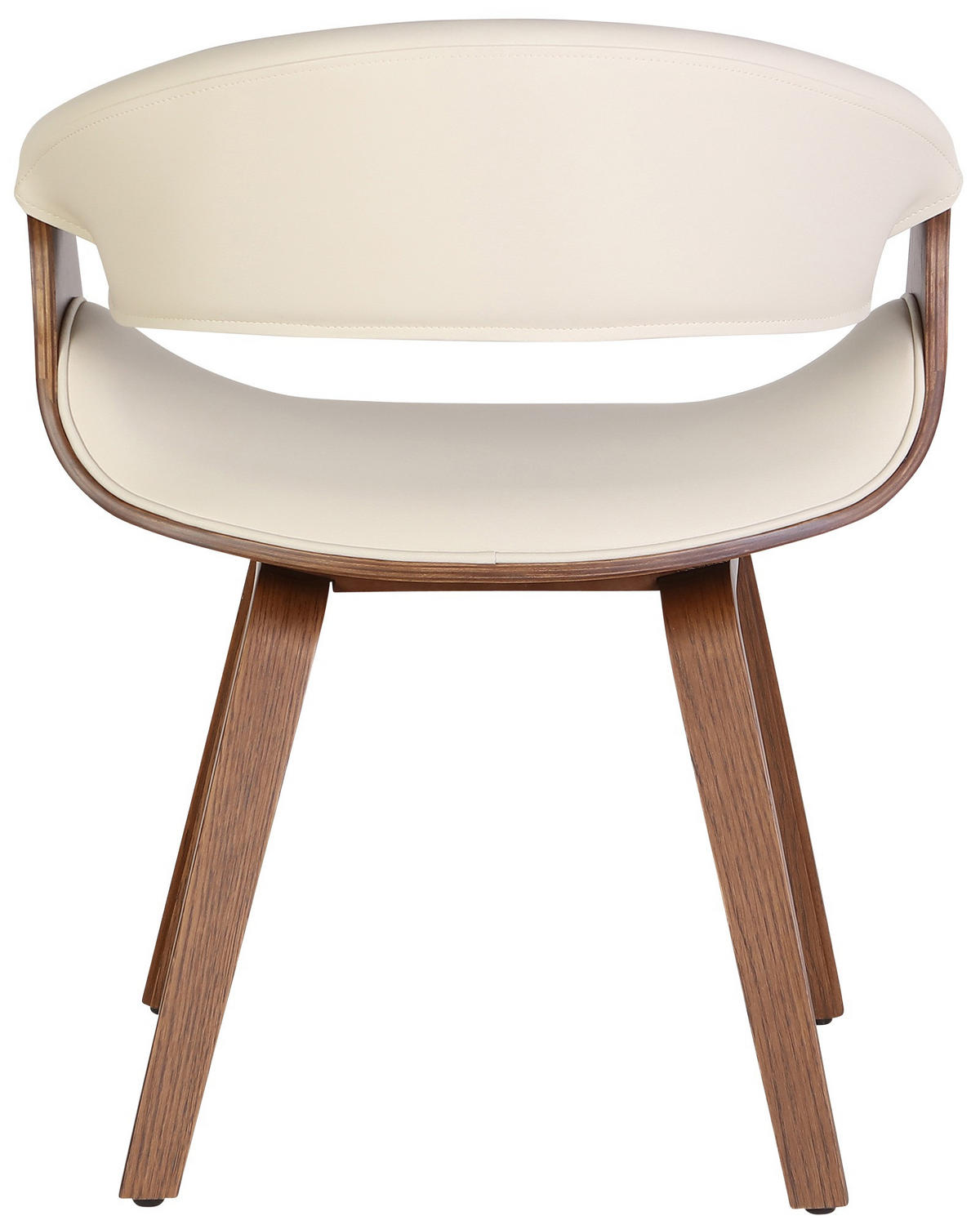 STUHL Lederlook Creme - Eukalyptusholzfarben/Creme, Holz/Textil (62/76/52cm) - CLP