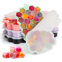 EISWÜRFELFORM 4er Set mit Deckel Silikon - Multicolor, Kunststoff (4.5/15.5/12.5cm)
