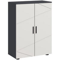 BADEZIMMERSCHRANK Beistellschrank mit Doppeltür 60 x 30 x 82 cm Grau - Grau, Holzwerkstoff (60/82/30cm) - Kleankin