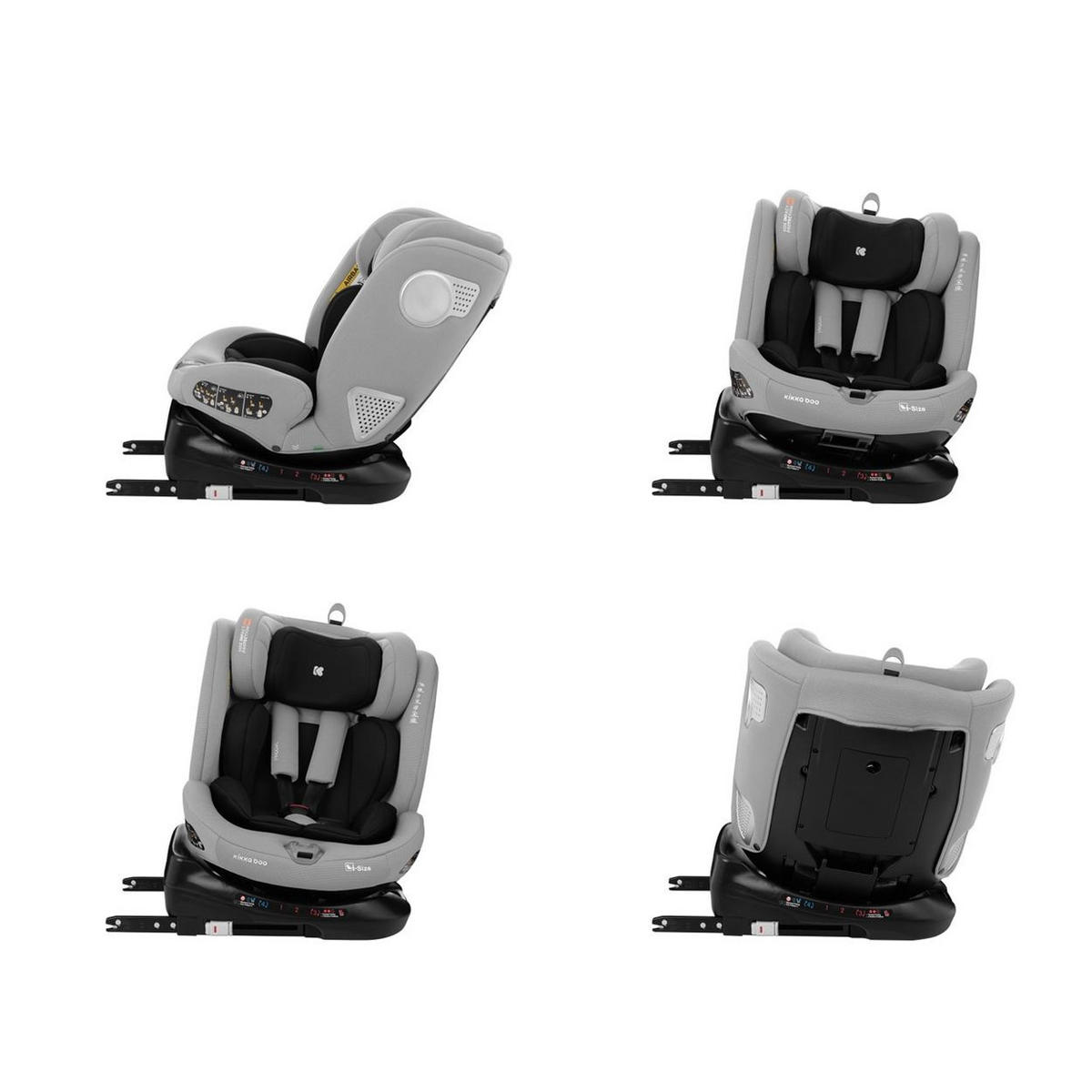 KINDERSITZ i-Moove i-Size hellgrau (40-150cm) Isofix 360-Grad-Drehung Kopfstütze - Hellgrau, Kunststoff (45/59/49cm) - Kikka boo