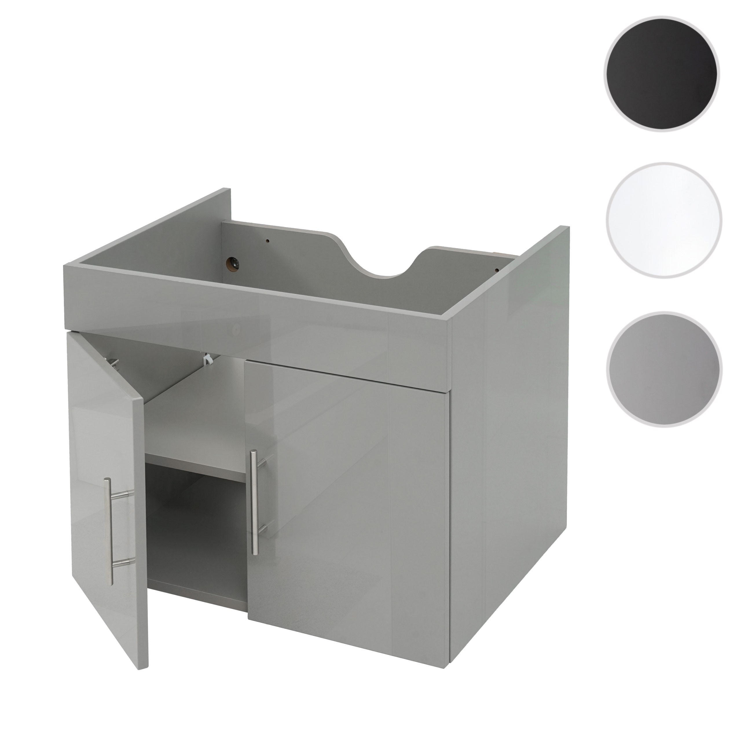 WASCHBECKENUNTERSCHRANK Grau - Grau, Holzwerkstoff (59/48/46cm) - MCW