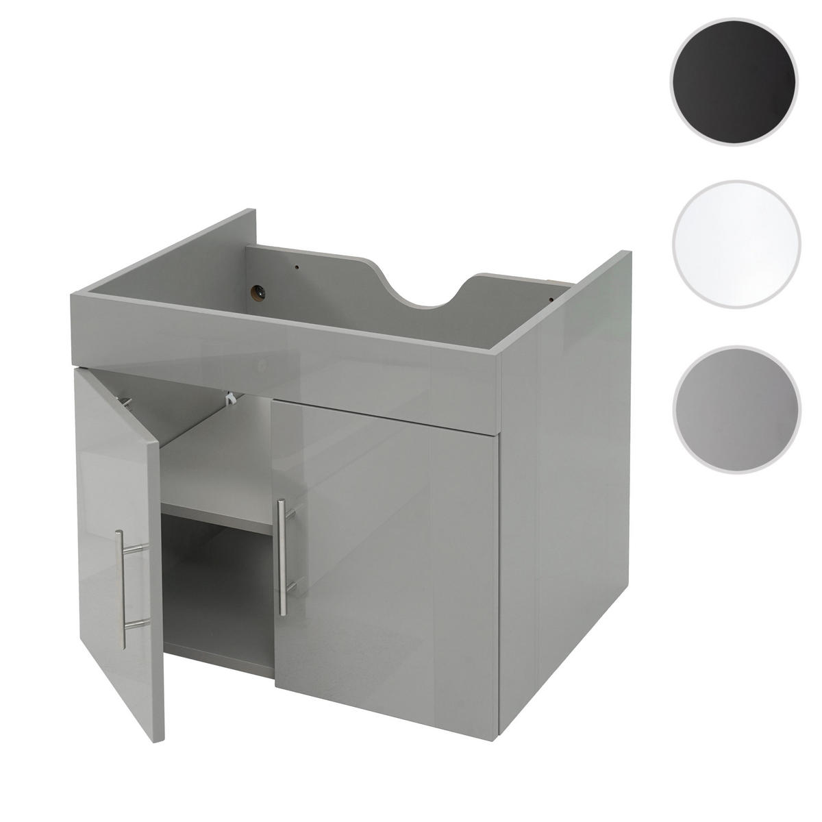 WASCHBECKENUNTERSCHRANK Grau - Grau, Holzwerkstoff (59/48/46cm) - MCW
