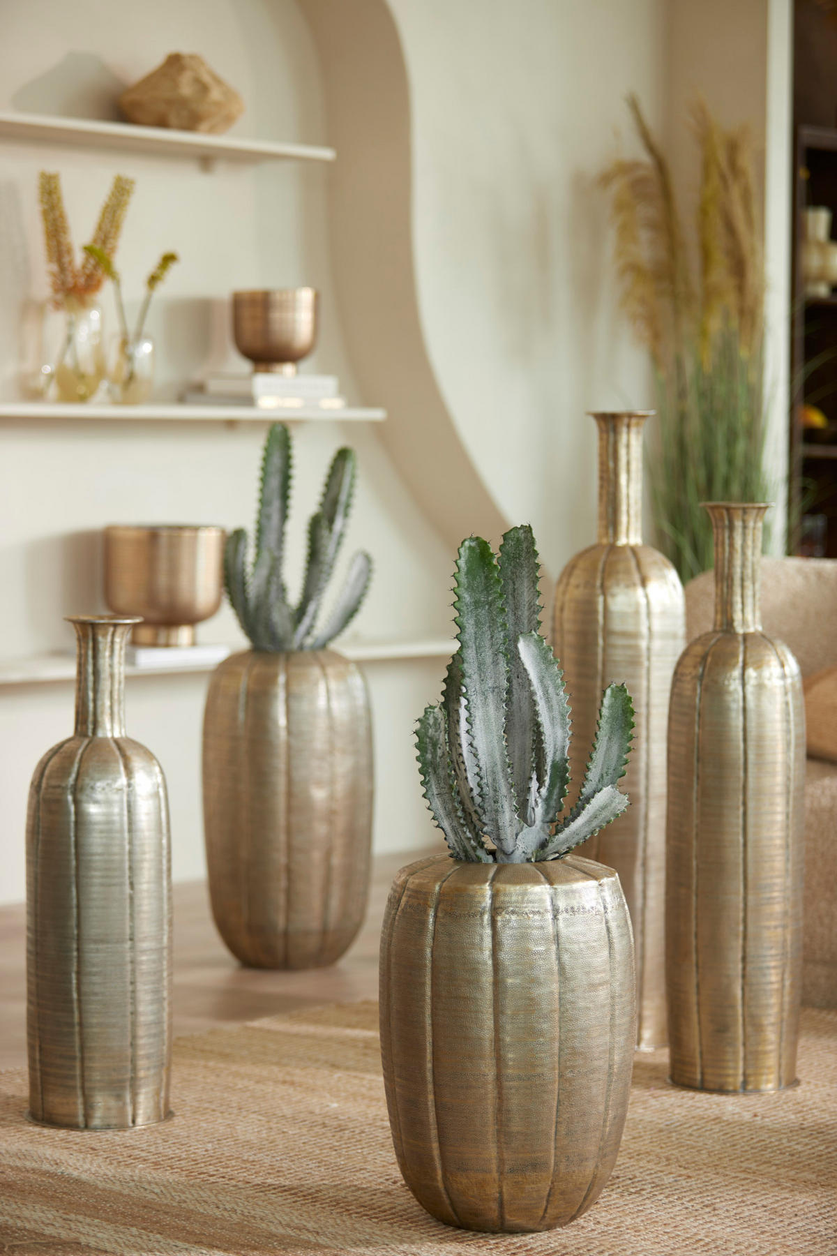 VASE Parto Gold Ø22,5/93 cm - Goldfarben, Metall (93cm) - Light & Living