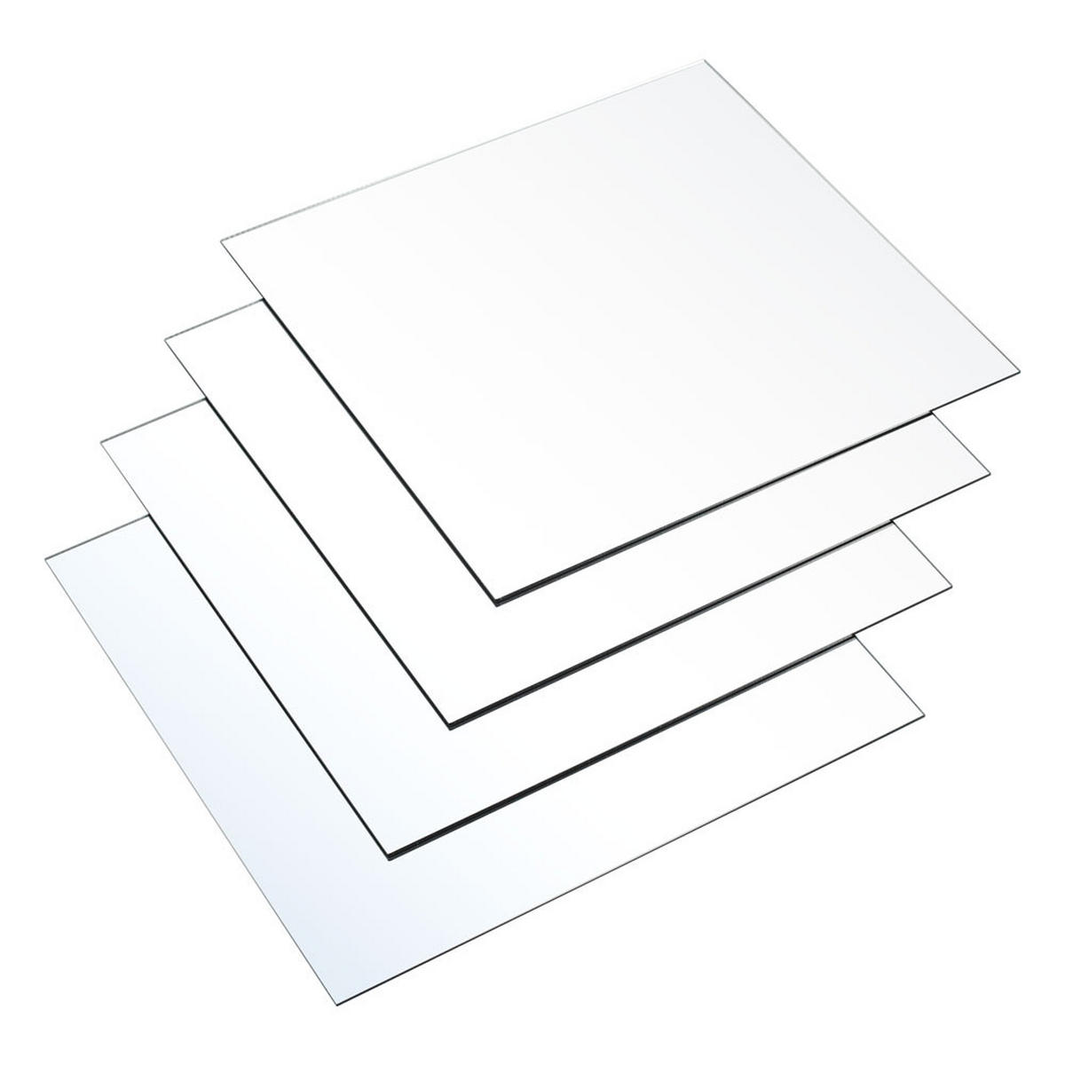 WANDSPIEGEL 4-tig. Spiegelplatten Kombinierbar aus Acryl Freies Design Vielseitig einsetzbar Explosionsgeschützte Folie 30 x 30 cm 0,78 kg - Weiß, Kunststoff (30/1/30cm) - Livingandhome