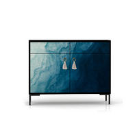 SIDEBOARD aus MDF mit 2 Türen und 2 Schubladen mit ALISE BLUE OCEAN-Muster - Blau, Holzwerkstoff (90/84/45cm) - RNT By Really Nice Things