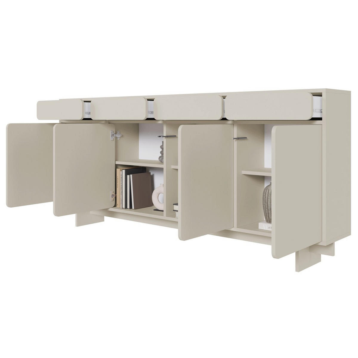 SIDEBOARD Wuwu Greige 200 cm - Taupe, Holzwerkstoff (200/88/35cm) - Selsey