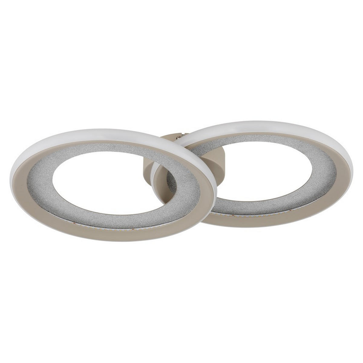 LED DECKENLEUCHTE GLITRA, Metall, Sand - Bernsteinfarben, Metall (52.5/31.5/9cm) - Globo Lighting