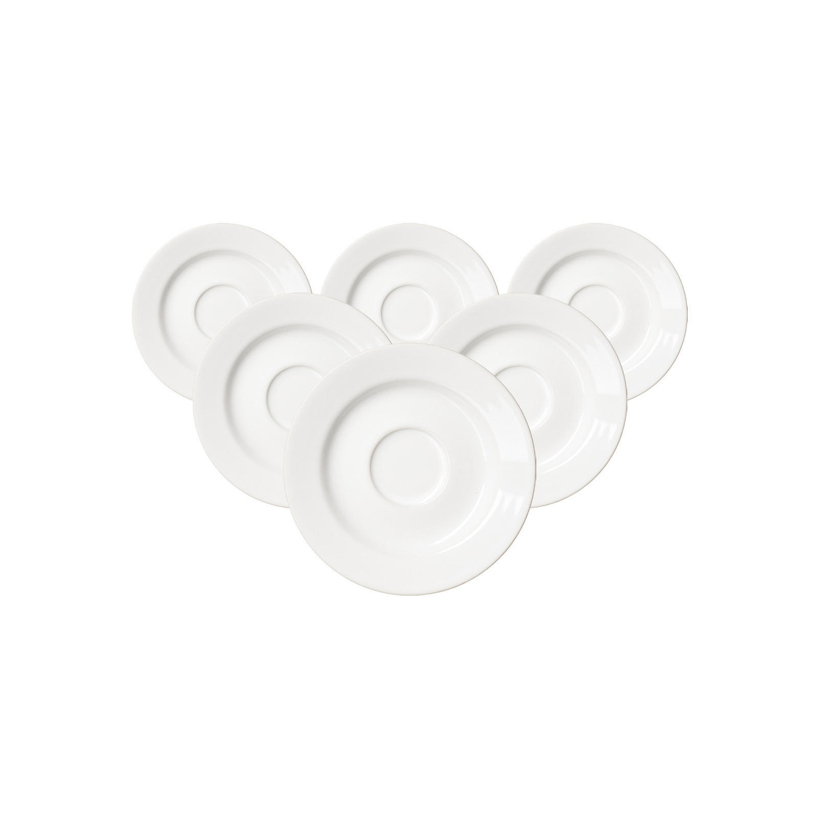 ESPRESSOUNTERTASSEN Volos weiß ø 12,5 cm 6er Set - Weiß, Keramik (12.5cm) - Ritzenhoff Breker