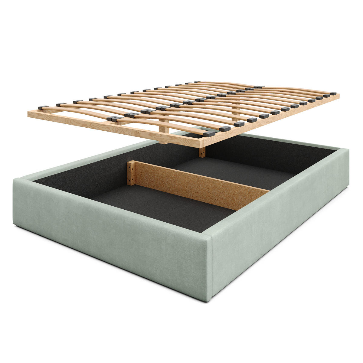 POLSTERBETT 140x200cm Bett mit Stauraum Lattenrost Mint - Mintgrün, Holz/Holzwerkstoff (140/200cm) - Muralo