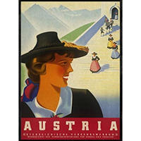 POSTER Europäische Berge Österreich Reise A3 Rahmenlos - Klar, Papier (29.7/5/42cm) - Nacnic
