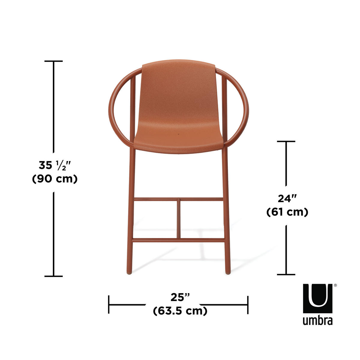 BARSTUHL Ringo, Terracotta Braun - Braun, Metall (58/90/64cm) - Umbra