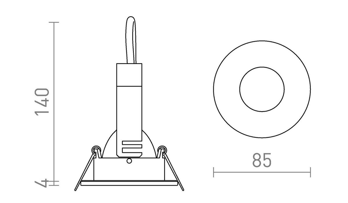 EINBAULEUCHTE ISLA Weiß 7 W IP65 - Weiß, Metall (85/85/12cm) - Rendl