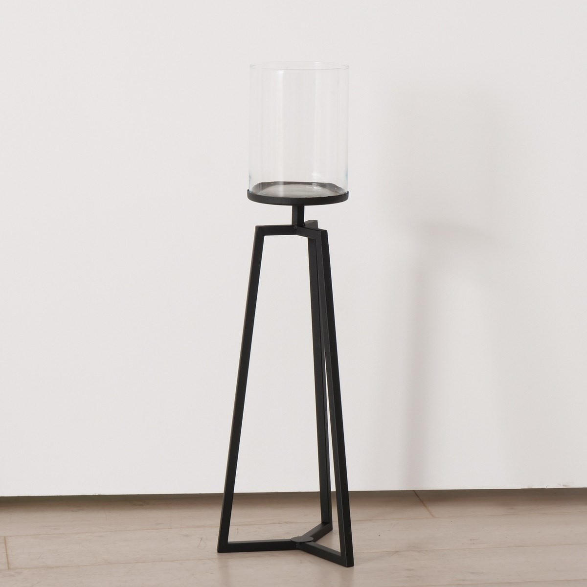 KERZENHALTER aus Glas auf Metallgestell Cosa - Schwarz, Metall (28/95/30cm) - Boltze Home