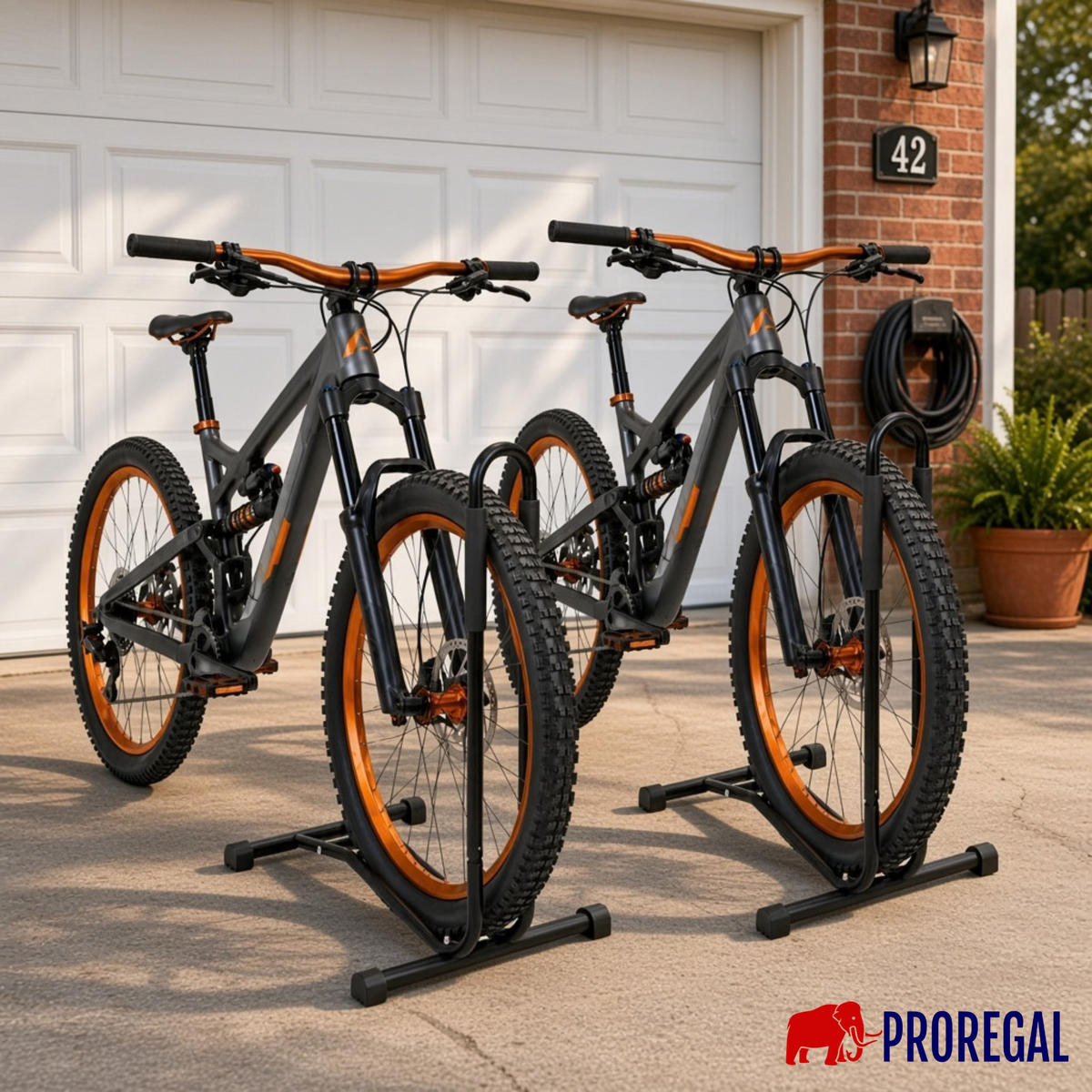 FAHRRADSTÄNDER STAND 2ER SET BIS 29 ZOLL WASSERFEST - Schwarz, Metall (43/74/43cm) - PROREGAL