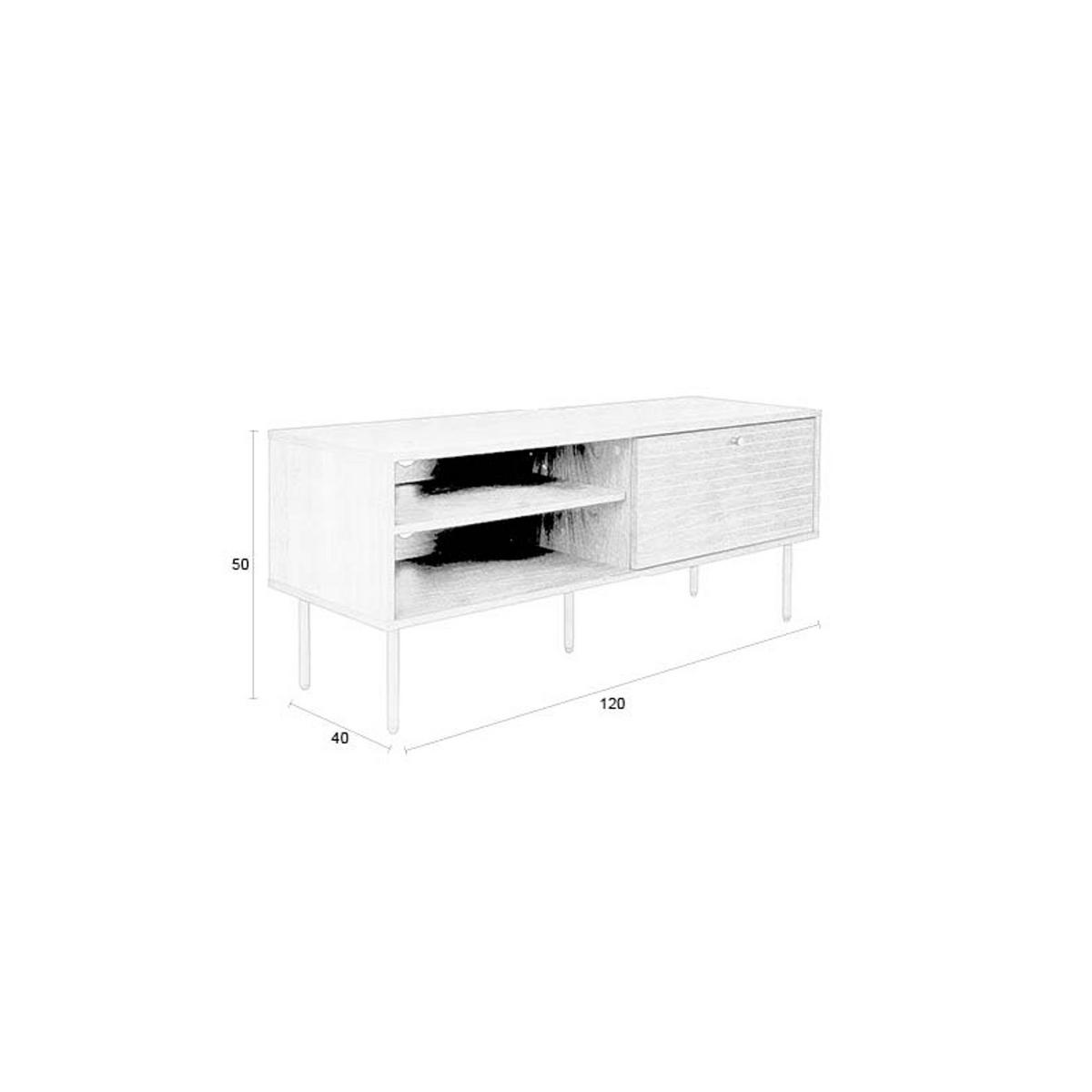 SIDEBOARD Streifen Niedrig - Braun, Holzwerkstoff (120/50/40cm) - Housecraft Living