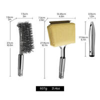 2-IN-1 Grillbürste aus Edelstahl, BBQ-Reiniger, austauschbar, robust - Gelb, Metall (7cm) - Gourmet Easy