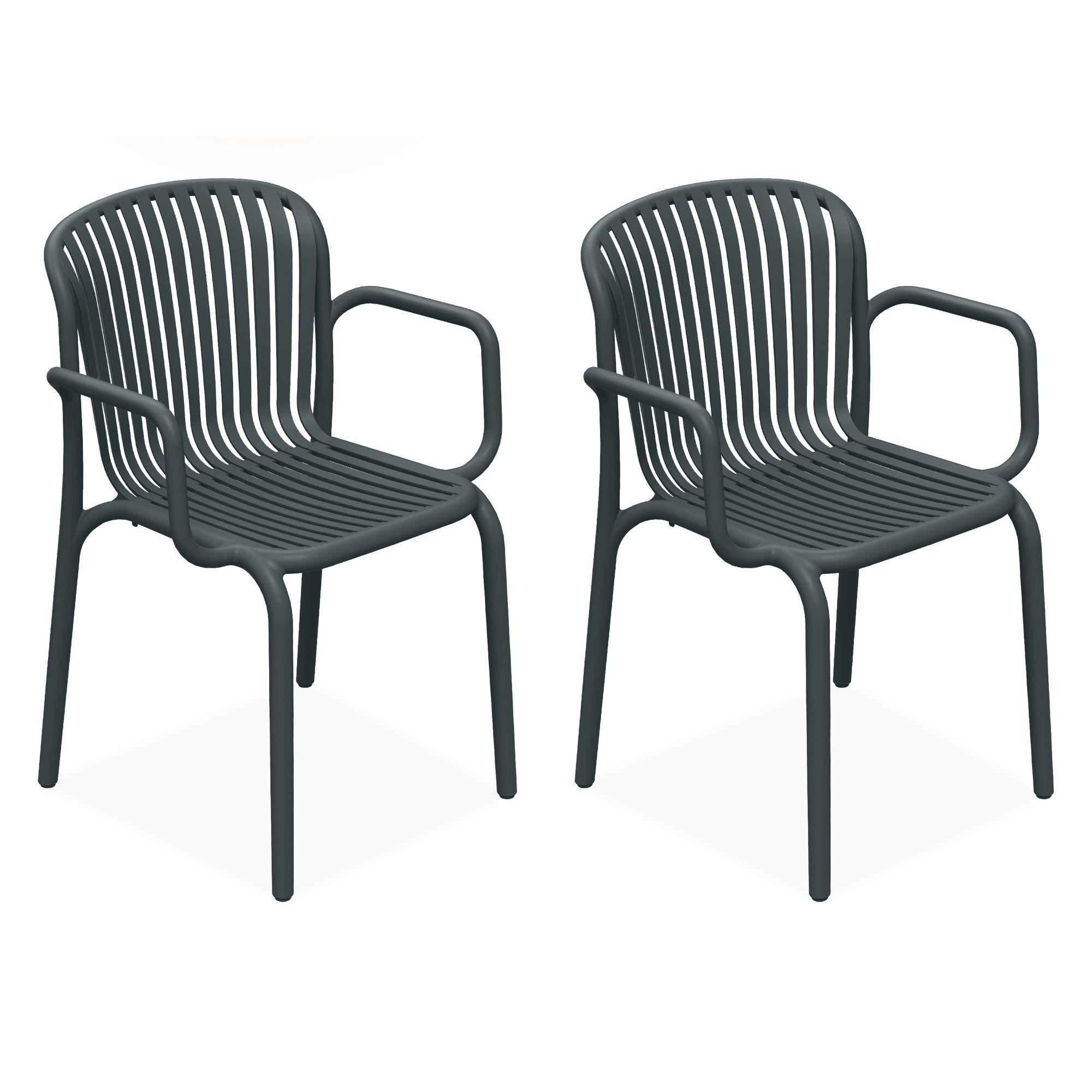 Konsimo® Gartenstuhl Anthrazit 57.5x82.5x53 cm