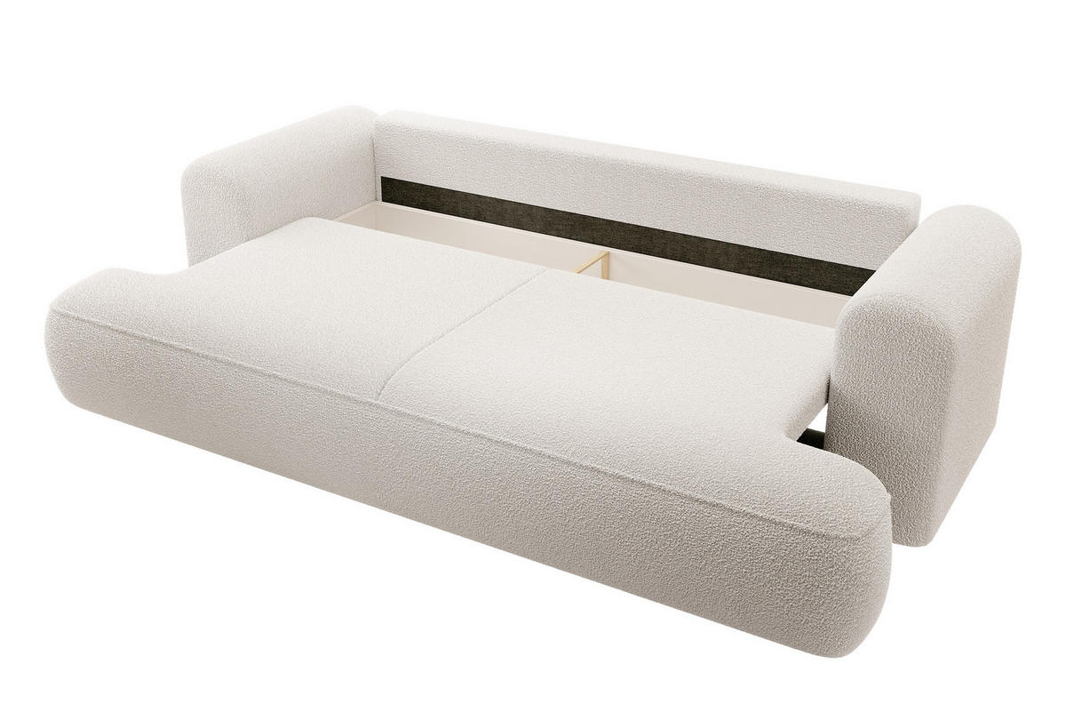 SCHLAFSOFA Ovo Cremeweiß Boucle - Creme, Textil (250/92/110cm) - Selsey