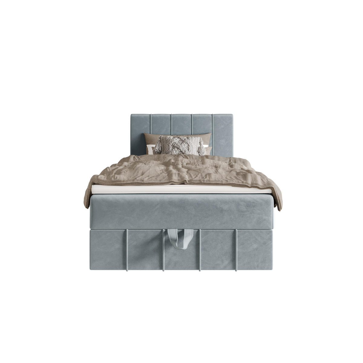 BOXBETT BAHAMA 90x200 Monolith 72, mit Matratze H3 und Topper, Blau - Blau, Holz/Kunststoff (90/200cm) - Bedante
