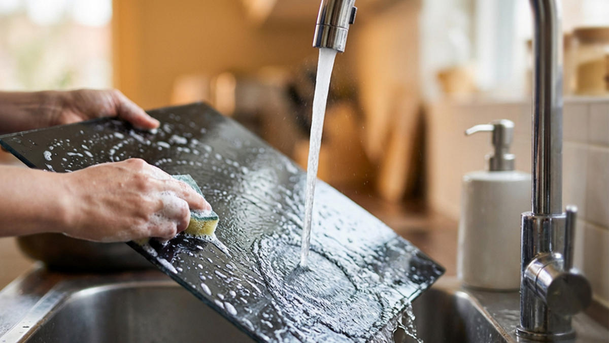 GLAS Herdabdeckplatte Schneidebrett SCHWARZ CLASSIC BLACK 30x40 cm - Schwarz, Glas (30/40/0.6cm) - ALLboards