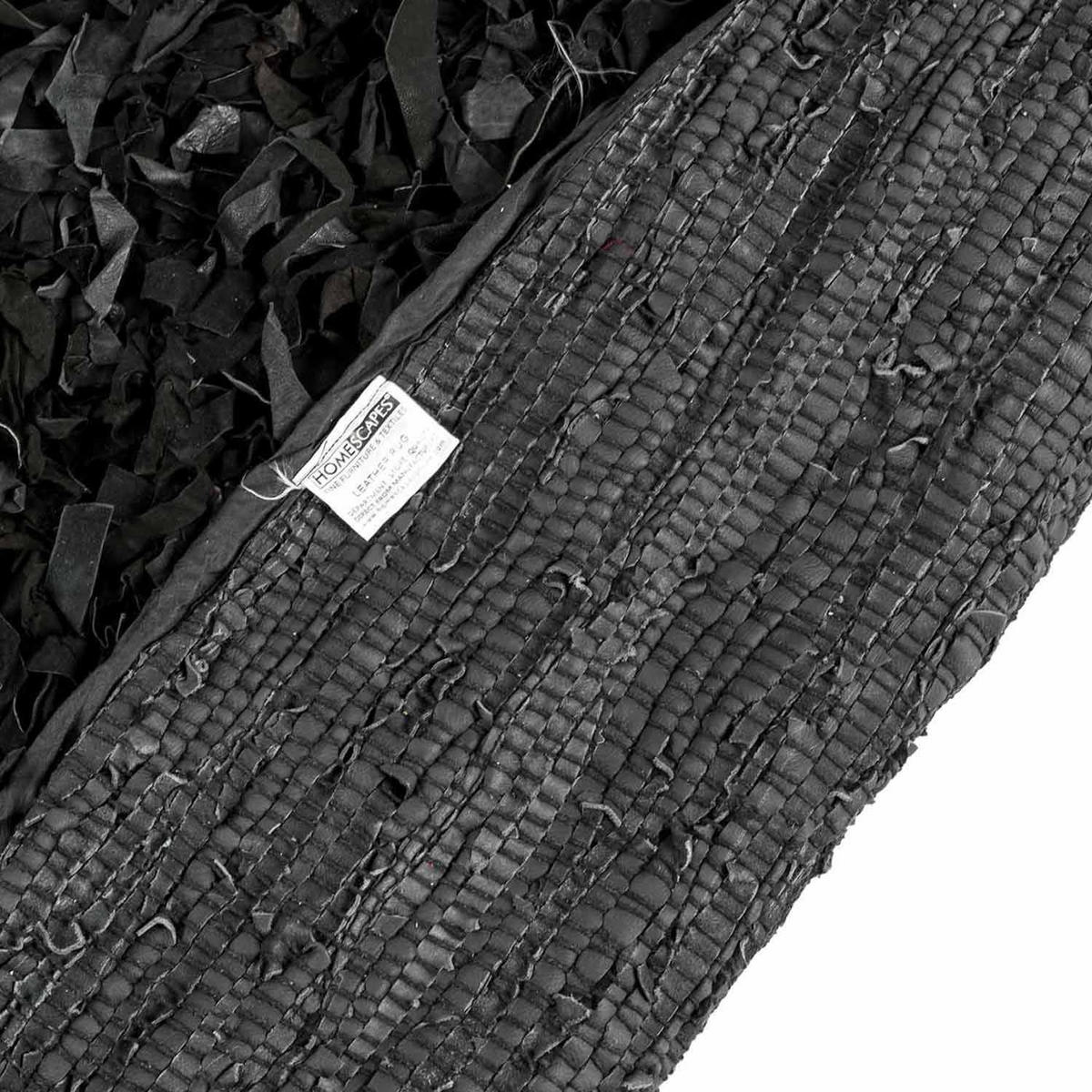 SHAGGY-TEPPICH Dallas rund 150 cm - Schwarz, Leder (150/150cm) - Homescapes