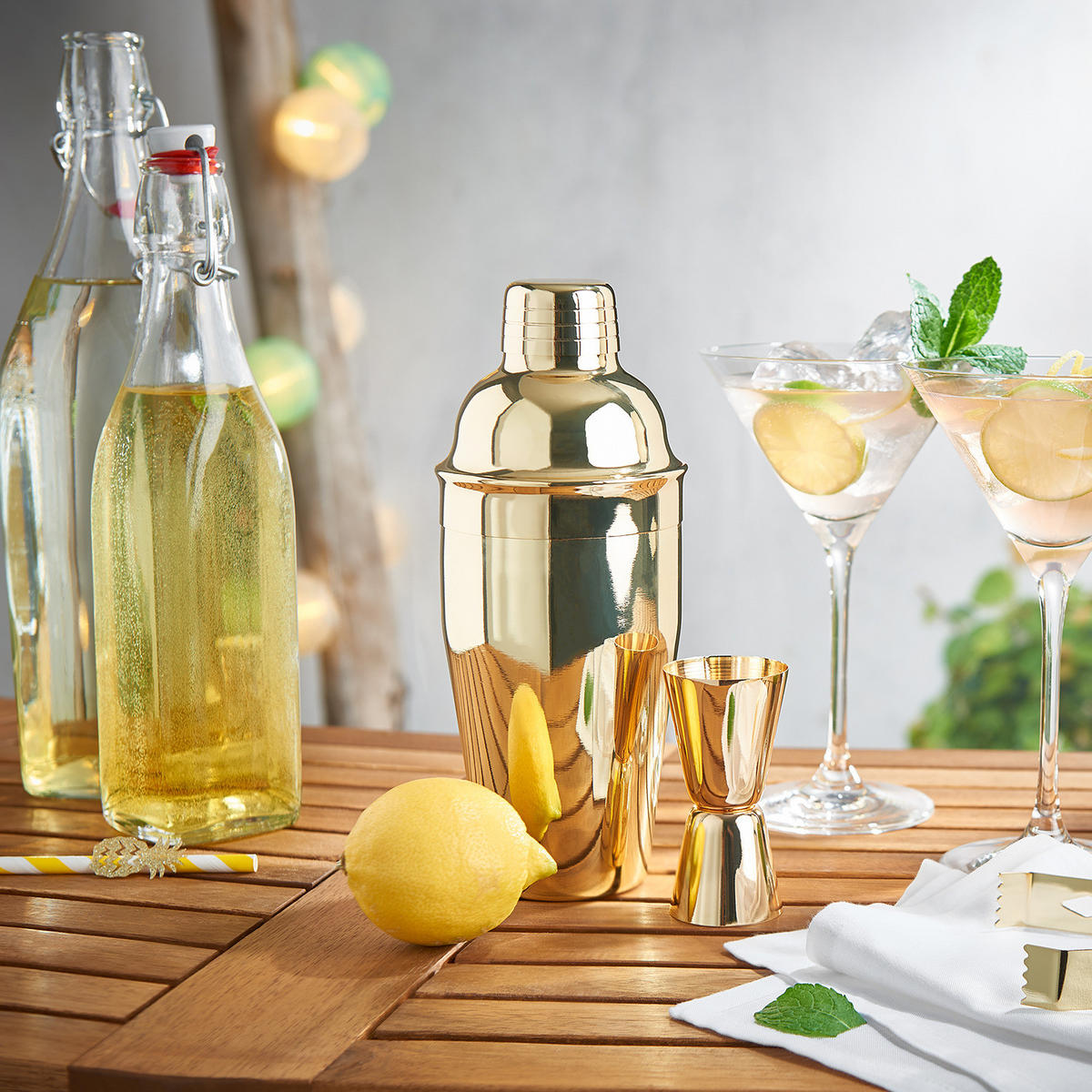 COCKTAIL-SET (5-teilig) Manhattan Lounge - Goldfarben, Metall (27/9/27cm) - Butlers