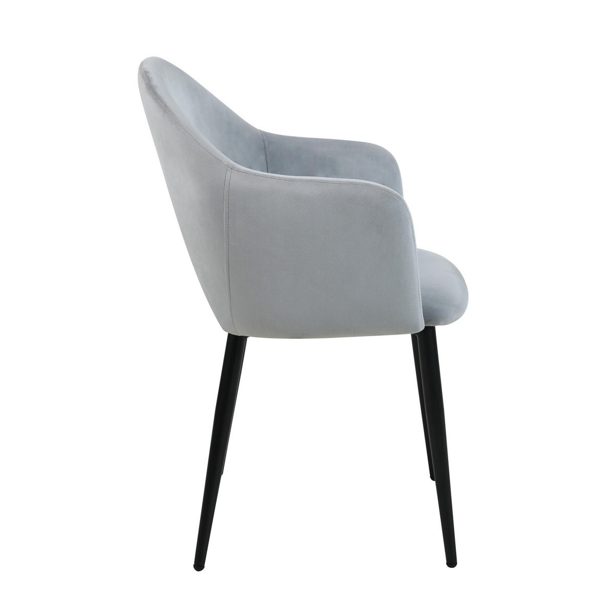 ESSZIMMERSTÜHLE HAILEY (2er Set) - Schwarz/Grau, Textil/Metall (54/83/53cm) - SVITA