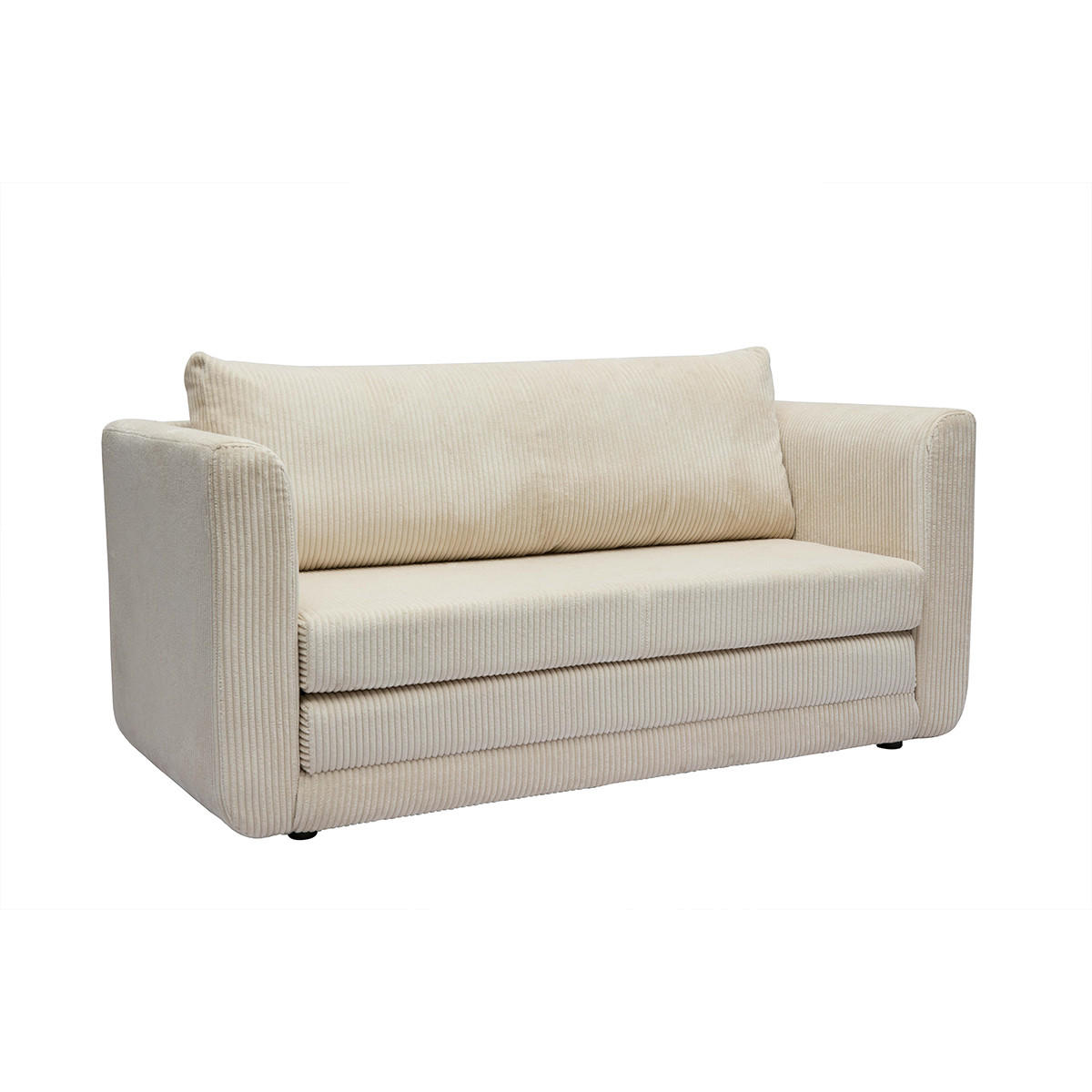 SCHLAFSOFA 2-Sitzer Beige Cordstoff LEON - Beige, Textil (71/78/147cm) - Miliboo
