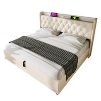 POLSTERBETT mit LED-Beleuchtung 180/200 cm mit Bettkasten & USB-C, Weiß - Weiß, Kunststoff (180/200cm) - BEAOK