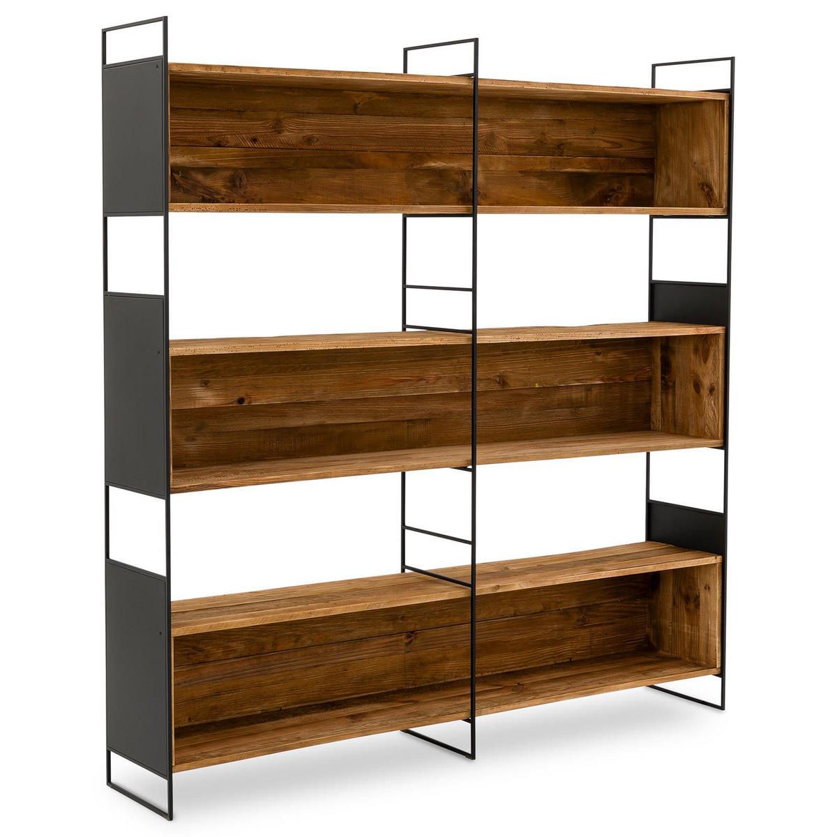 REGAL AMAGI natur, schwarz - Naturfarben, Holz (181/190/35cm) - IDIMEX