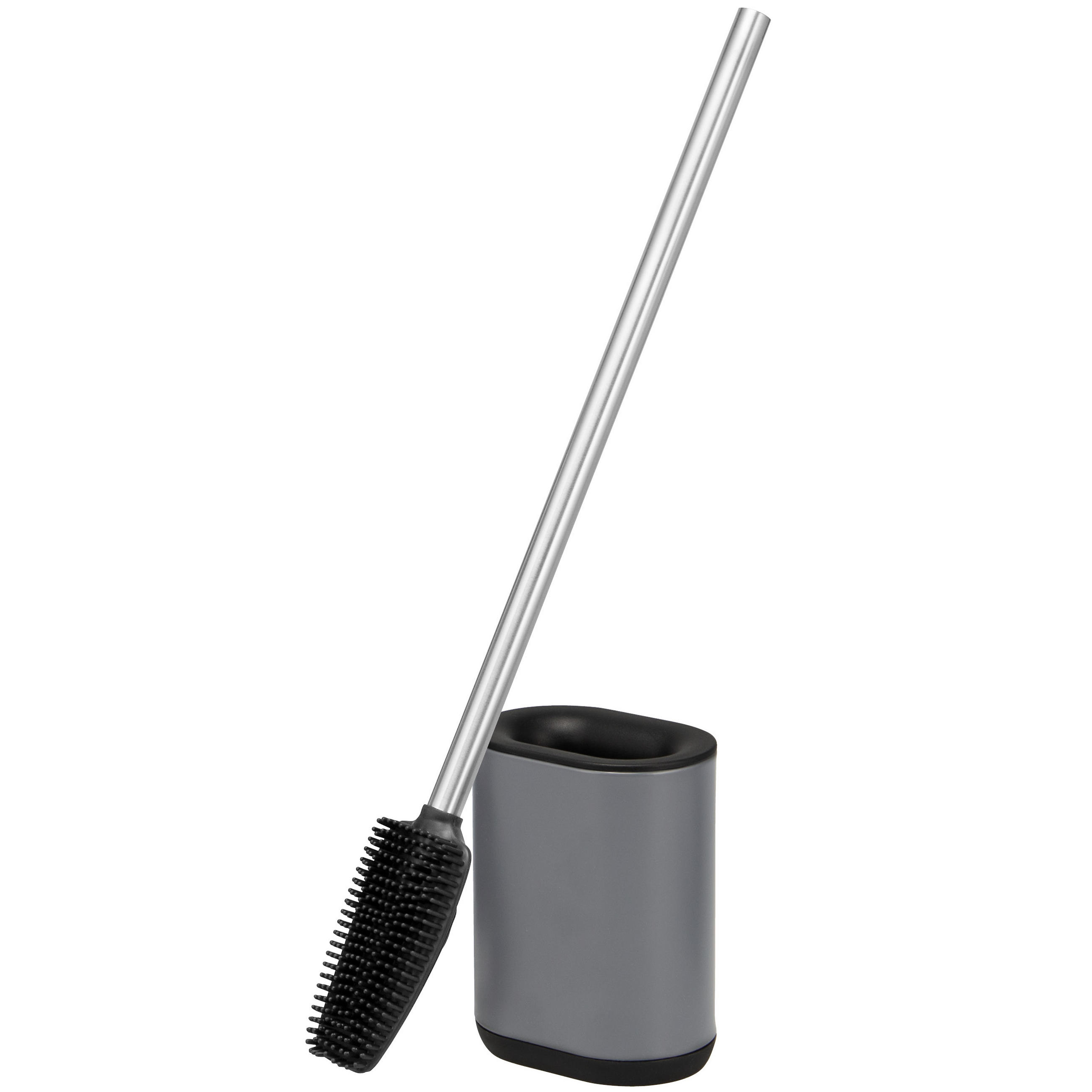 WC-GARNITUR BARBENA, grau, Kunststoff Edelstahl - Grau, Metall (11/53/4cm) - bremermann