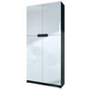 BÜROSCHRANK Logan Fronten in Weiß Hochglanz - Weiß Hochglanz, Holzwerkstoff (82/185/37cm) - Vladon