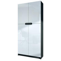 BÜROSCHRANK Logan Fronten in Weiß Hochglanz - Weiß Hochglanz, Holzwerkstoff (82/185/37cm) - Vladon