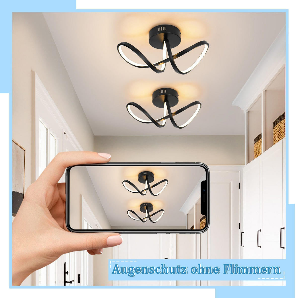 LED-DECKENLEUCHTE Marburg 34/14.5/17 cm - Schwarz, Metall (34/14.5/17cm) - Nettlife