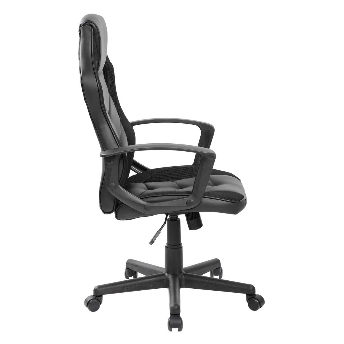 GAMING-STUHL Schwarz 61/60/106 cm - Schwarz, Textil (61/106/60cm) - Mobili Rebecca