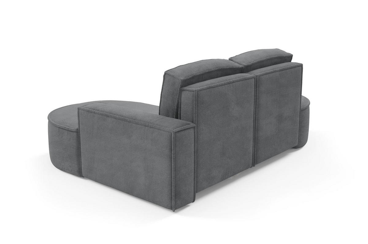 ECKSOFA Flow Graphit, mit Kissen in Curio Stoff, rechte seite - Graphitfarben, Holzwerkstoff/Textil (210/157cm) - Bettso