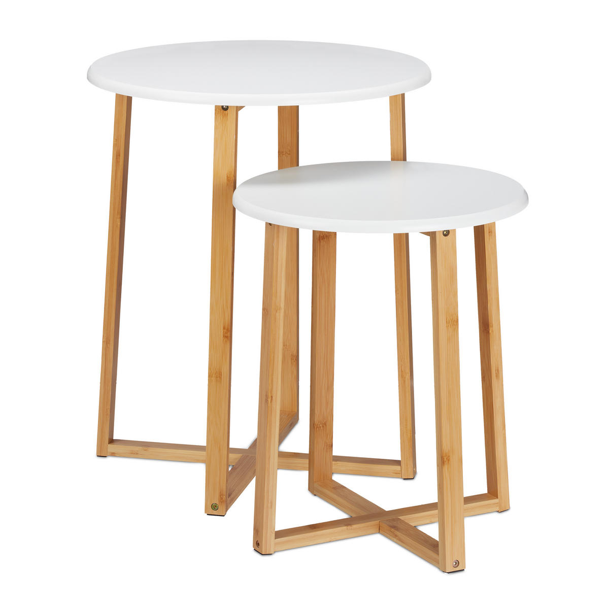 2XBEISTELLTISCH - Multicolor, Holz/Holzwerkstoff (50/50/60.5cm) - Relaxdays