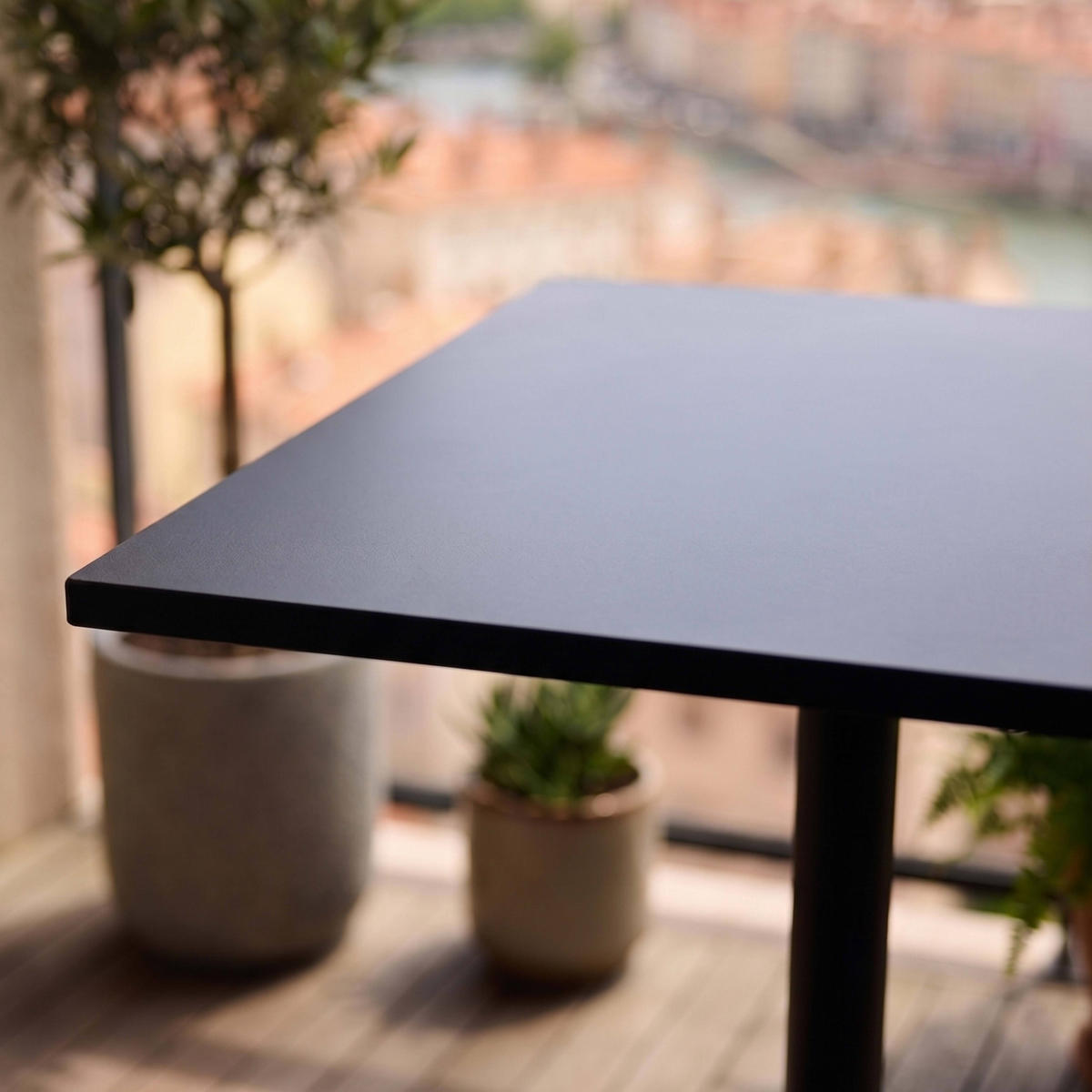 BISTROTISCH, Schwarz - Schwarz, Metall (70/70/72cm) - Oviala
