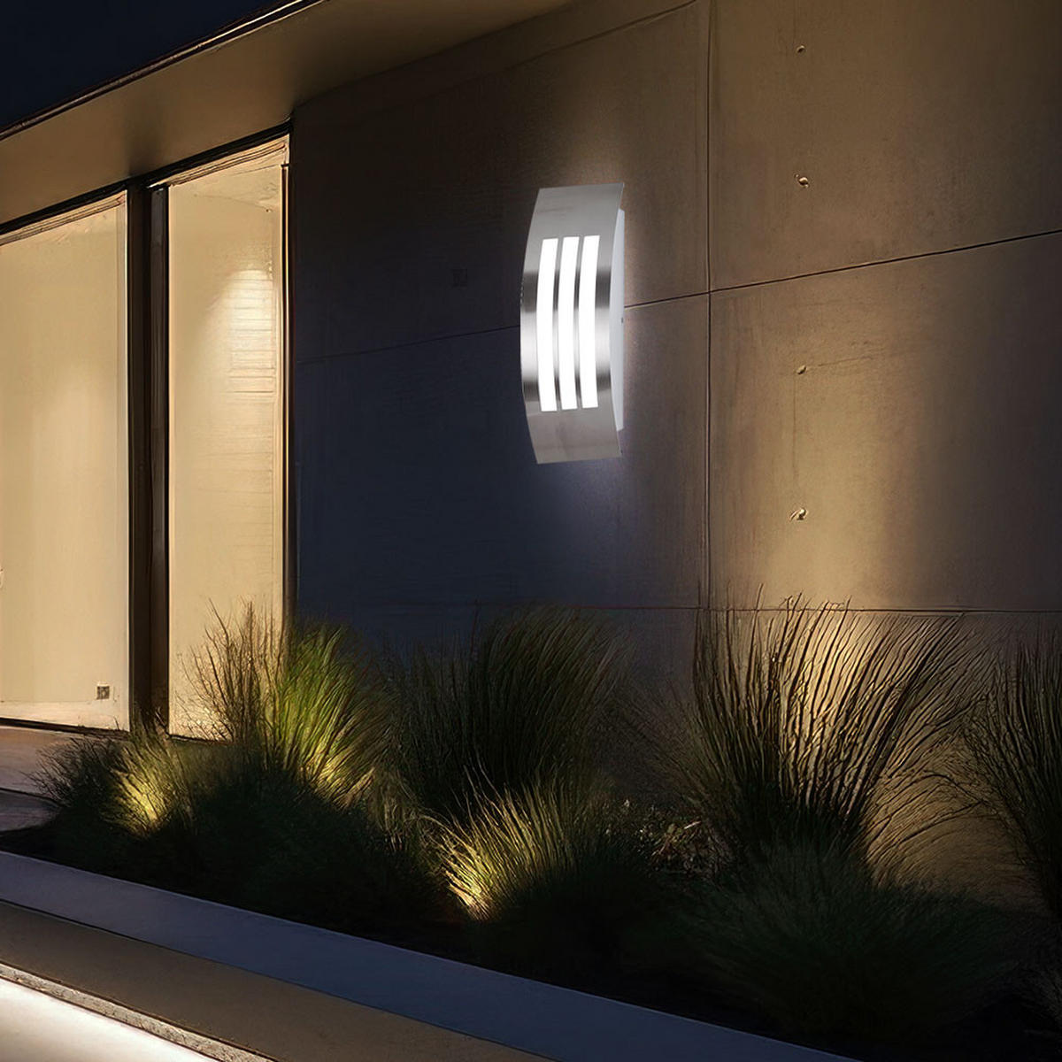 LED AUSSEN-WANDLEUCHTE Silber RGB - Silberfarben, Metall (31.8/10/9cm)