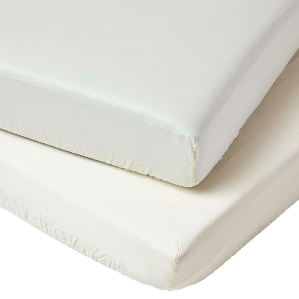 KINDER-SPANNBETTLAKEN 2er-Set, Bio-Baumwolle, 70/140 cm - Creme, Textil (70/140cm) - Homescapes