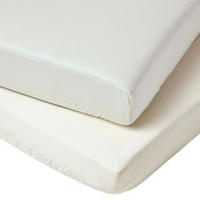 KINDER-SPANNBETTLAKEN 2er-Set, Bio-Baumwolle, 70/140 cm - Creme, Textil (70/140cm) - Homescapes