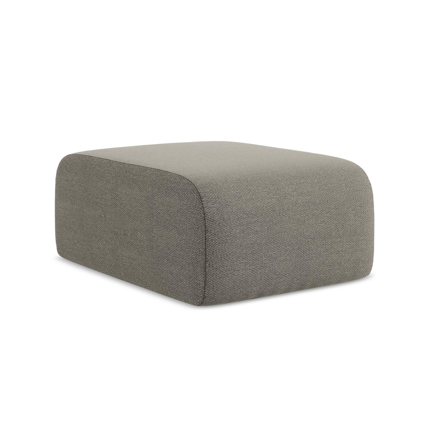 POUF Bouclé Stoff Grau - Schwarz/Grau, Holzwerkstoff/Kunststoff (72/42/94cm) - LaMiaSofa