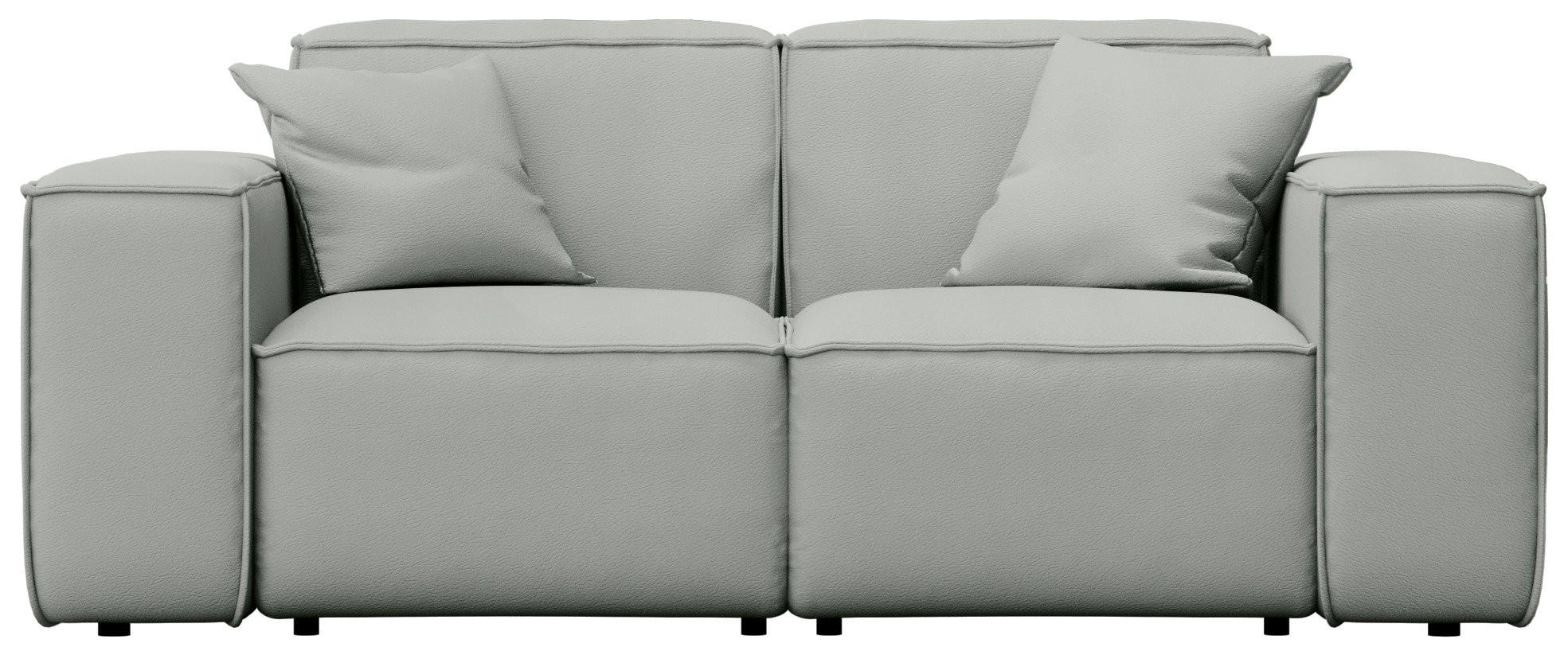 GARTENSOFA Lorento Outdoor 2-Sitzer, Hellgrau Kunstleder 186/73/92 cm - Hellgrau, Textil (186/73/92cm) - WFL GROUP