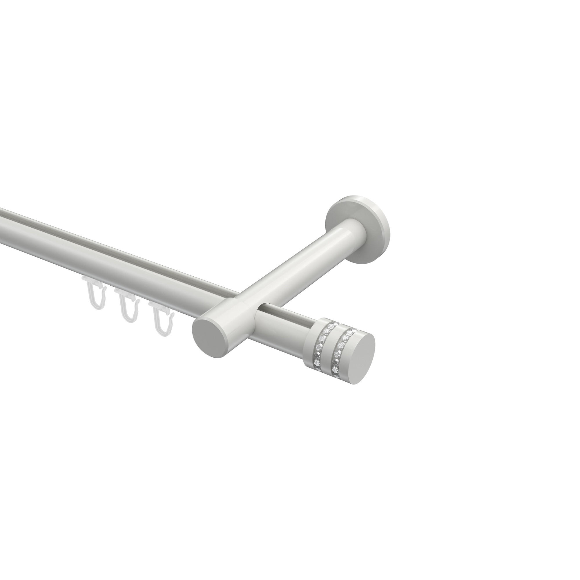 INNENLAUF-GARDINENSTANGEN-SET Prestige Estana 280 cm (geteilt in 2 x 140 cm), 1-läufig, 20 mm Ø Weiß - Weiß, Metall (280cm) - INTERDECO