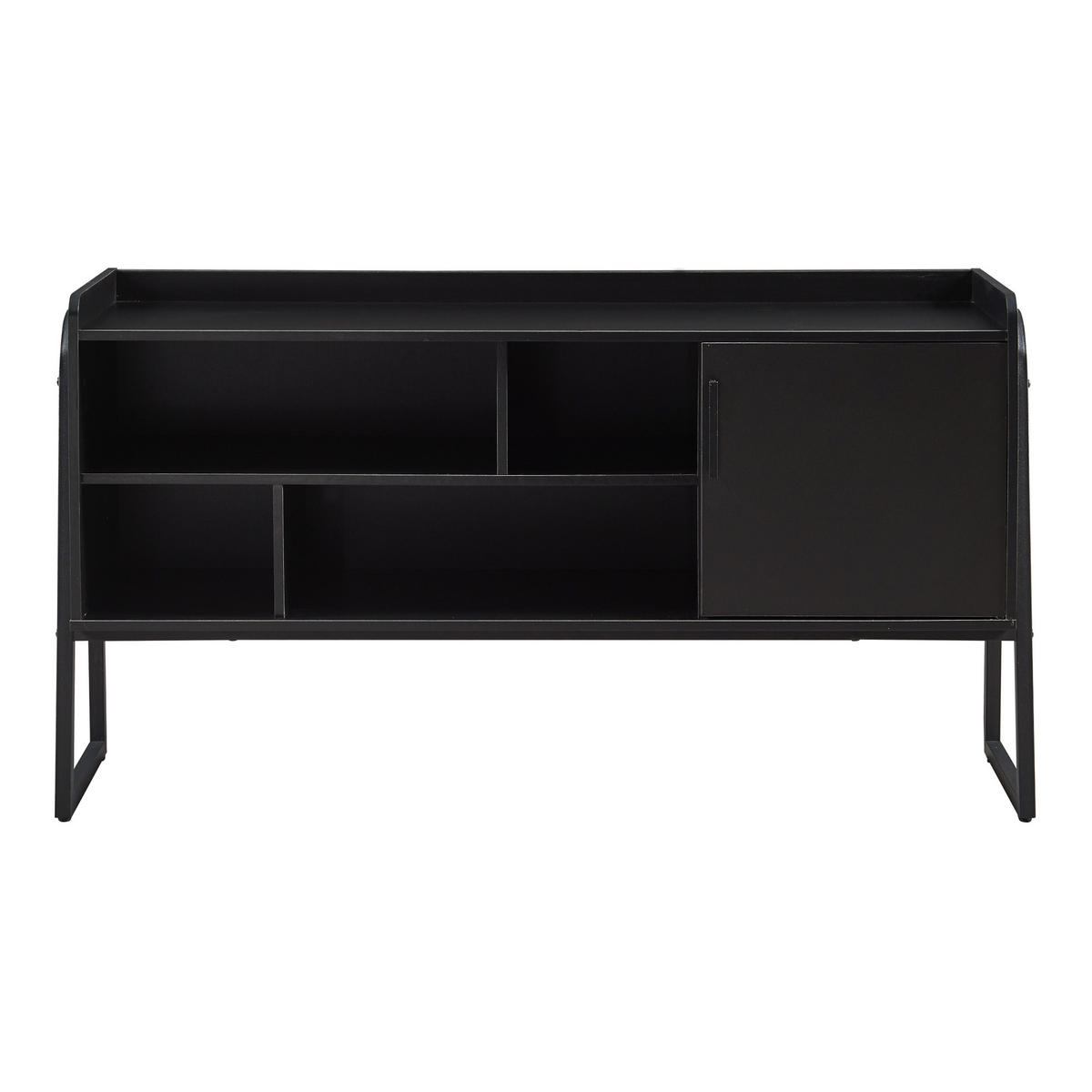 FERNSEHSCHRANK Storfjord - Schwarz, Holzwerkstoff/Metall (33.5/63/120cm) - [en.casa]