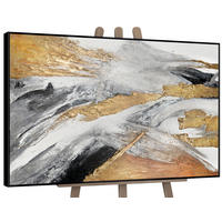 GEMÄLDE Goldene Symphonie II Schattenfugenrahmen Schwarz 140x100 cm - Schwarz, Holz (140/100cm) - YS-art gallery