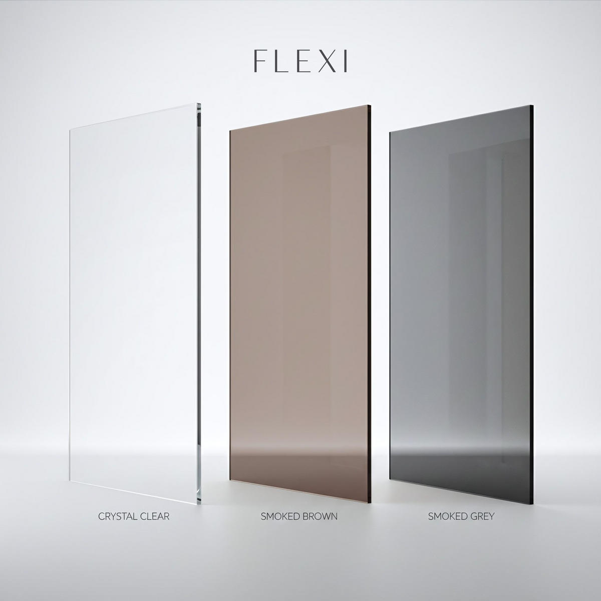 DUSCHWAND Rea Flexi Grey / Black 90 - Schwarz, Glas (120/90/195cm) - REA